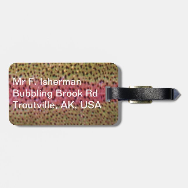 Trout Fishing Luggage Tag (Back Horizontal)