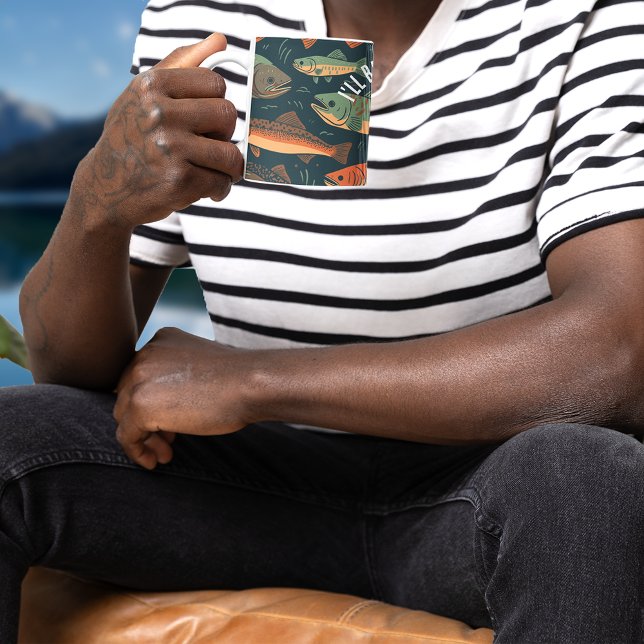 Trout Fishing Monogram Coffee Mug (Creator Uploaded)