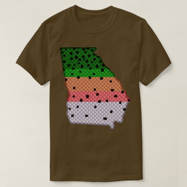 Trout Fishing Rainbow Trout Pattern Georgia State  T-Shirt (Design Front)