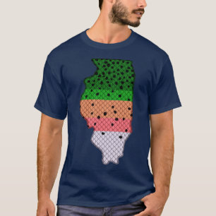 Trout Fishing Rainbow Trout Pattern Illinois State T-Shirt