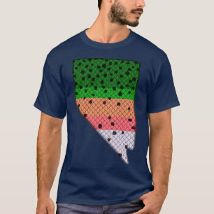 Trout Fishing Rainbow Trout Pattern Nevada State M T-Shirt