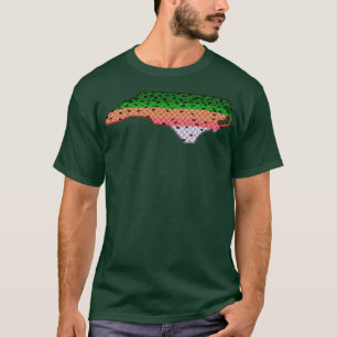 Trout Fishing Rainbow Trout Pattern North olina St T-Shirt