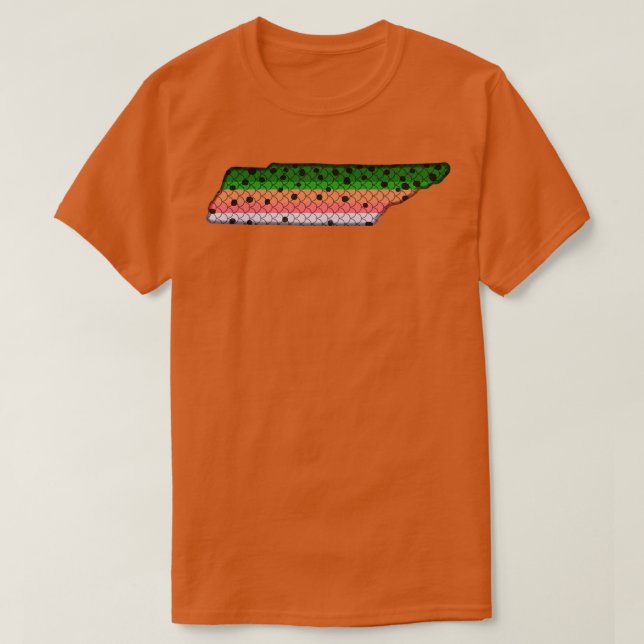 Trout Fishing Rainbow Trout Pattern Tennessee Stat T-Shirt (Design Front)