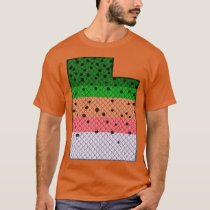 Trout Fishing Rainbow Trout Pattern Utah State Map T-Shirt
