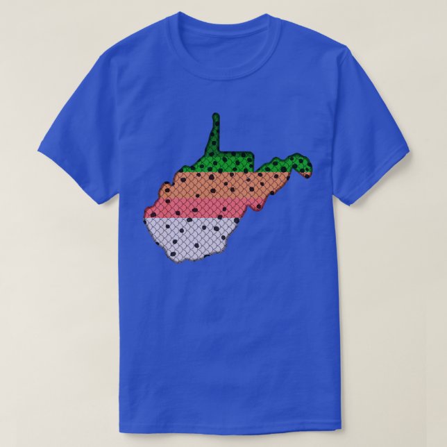 Trout Fishing Rainbow Trout Pattern West Virginia  T-Shirt (Design Front)
