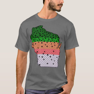 Trout Fishing Rainbow Trout Pattern Wisconsin Stat T-Shirt