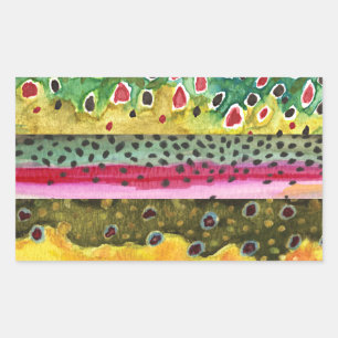 Trout Fishing Rectangular Sticker