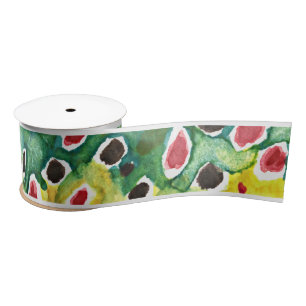Trout Fishing Satin Ribbon