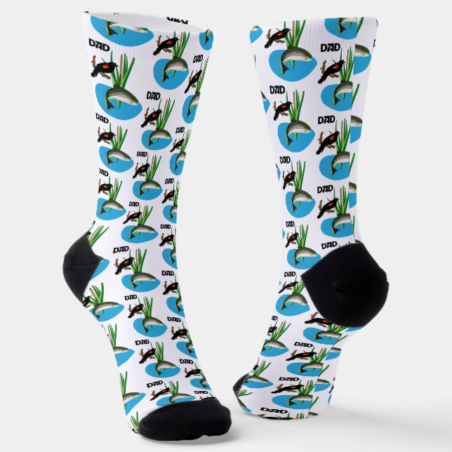 Trout Fishing Scene For Dad Premium Crew Sock (Angled)