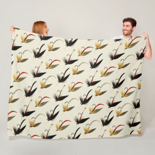 Trout Flies Fishing Fleece Blanket