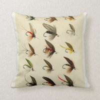 Trout Flies Throw Pillow