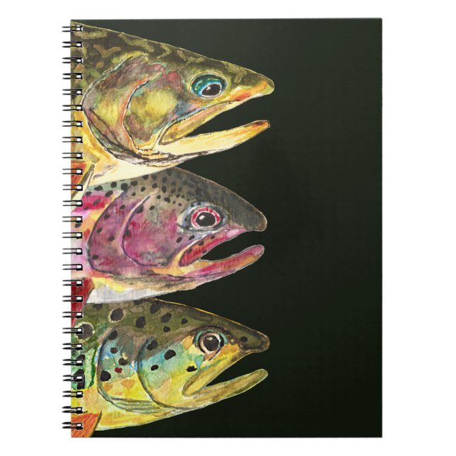 Trout Fly Fishermen Spiral Notebook (Front)