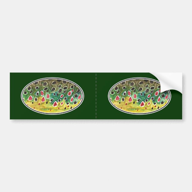 Trout Fly FIshing Bumper Sticker (Front)