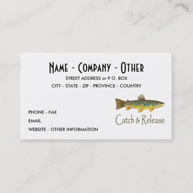 Trout Fly Fishing Business Card (Front)
