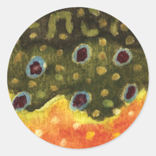 Trout Fly Fishing Classic Round Sticker