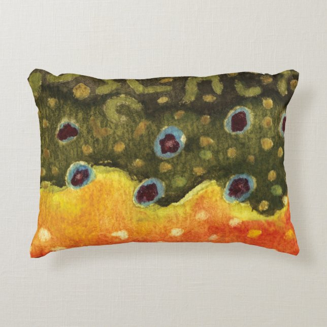 Trout Fly Fishing Decorative Cushion (Front)