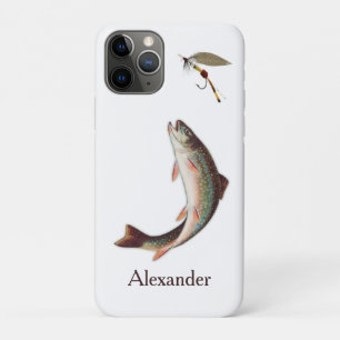 Trout Fly Fishing Flies  Rustic Watercolor design Case-Mate iPhone Case