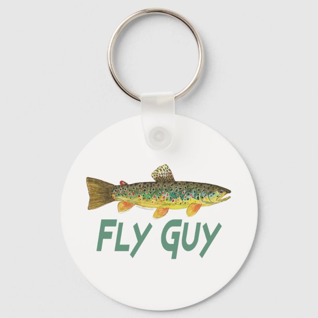 Trout Fly Fishing Key Ring (Front)
