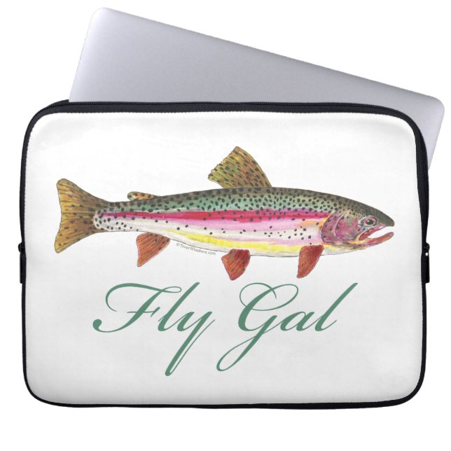 Trout Fly Fishing Laptop Sleeve (Front)