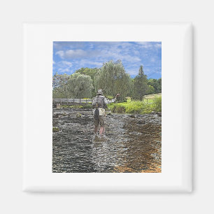 trout fly fishing magnet