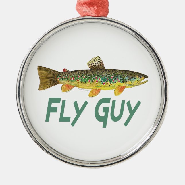 Trout Fly Fishing Metal Tree Decoration (Front)
