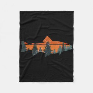 Trout Fly Fishing Nature Outdoor Fisherman Gift  Fleece Blanket
