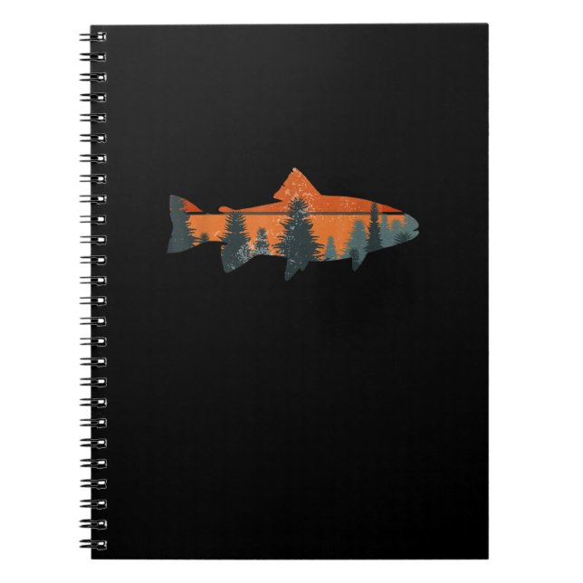 Trout Fly Fishing Nature Outdoor Fisherman Gift Notebook (Front)