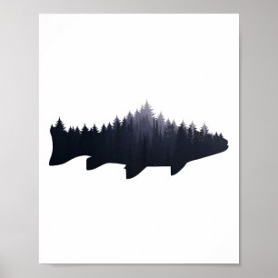 Trout - Fly Fishing Nature Outdoor Fisherman Gift Poster