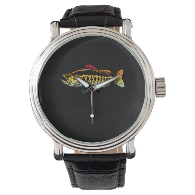 Trout Fly Fishing Nature Outdoor Fisherman Gift Watch (Front)