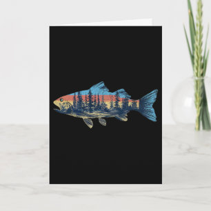 Trout Fly Fishing Nature Outdoor Fisherman Wildlif Card