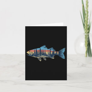 Trout Fly Fishing Nature Outdoor Fisherman Wildlif Card