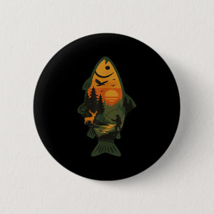 Trout Fly Fishing Outdoor Forest Nature Wildlife S 6 Cm Round Badge