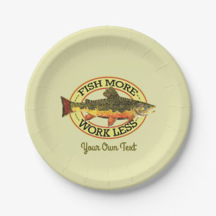 Trout Fly Fishing Party Paper Plate