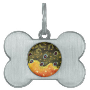 Trout Fly Fishing Pet ID Tag