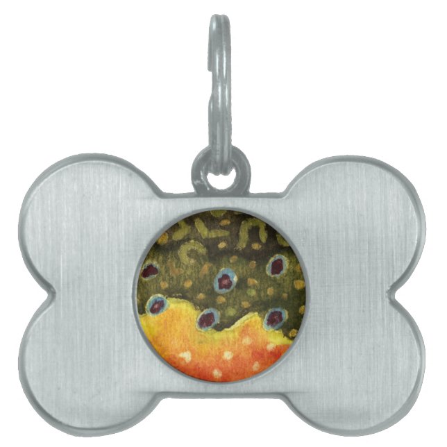 Trout Fly Fishing Pet ID Tag (Front)