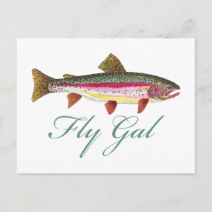 Trout Fly Fishing Postcard