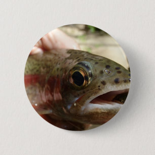 Trout in Hands 6 Cm Round Badge