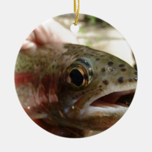 Trout in Hands Ceramic Tree Decoration