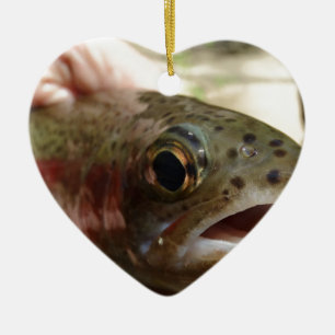 Trout in Hands Ceramic Tree Decoration