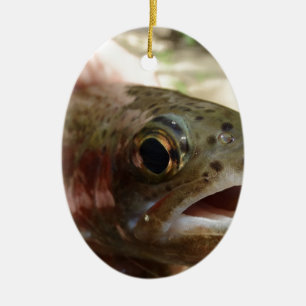 Trout in Hands Ceramic Tree Decoration