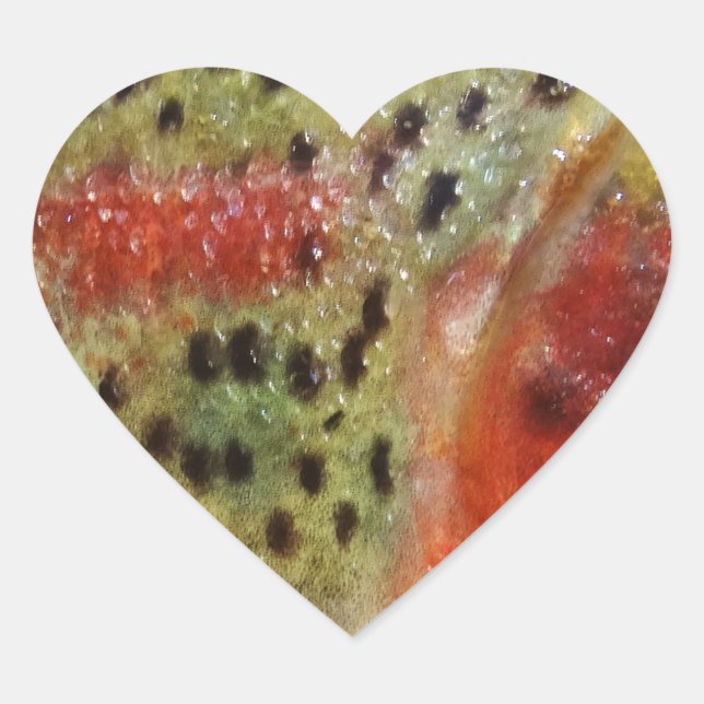 Trout in Hands Heart Sticker (Front)
