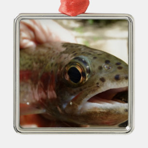 Trout in Hands Metal Tree Decoration