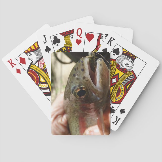Trout in Hands Playing Cards (Back)