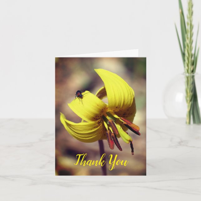Trout Lily And Friend Floral Thank You Card (Front)