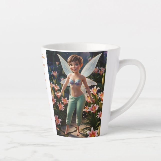 Trout Lily Flower Fairy  Latte Mug (Right)