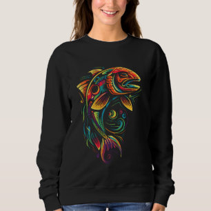 Trout Retro Eighties Pop Art Vintage Fishing Fly F Sweatshirt