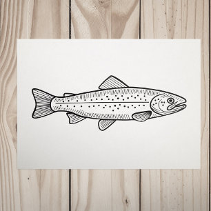 Trout  rubber stamp