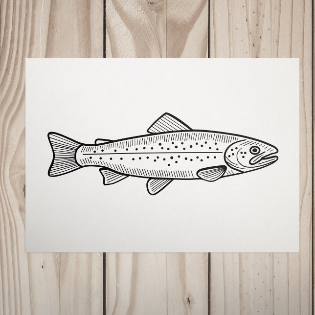 Trout  rubber stamp (Trout Stamp)