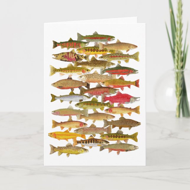 Trout & Salmon Greeting Card (Front)