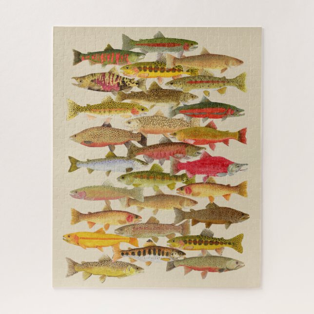 Trout & salmon jigsaw puzzle (Vertical)